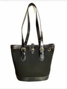 Dooney & Bourke ~ Vintage ~ Rare Cabriolet Black Bucket Bag with Gold Hardware